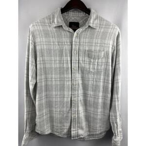 Men’s Rails Light Gray Plaid Button Down Size Medium